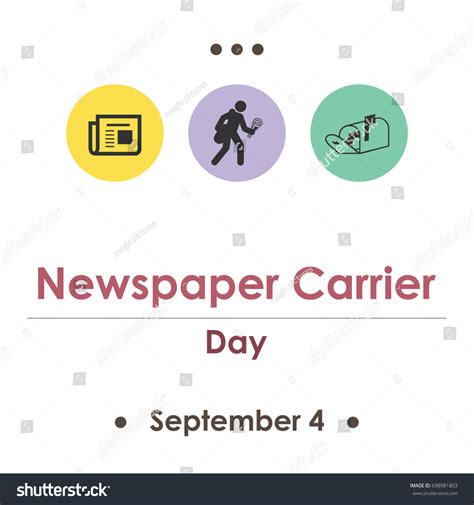Vector Illustration Newspaper Carrier Day September Stock Vector