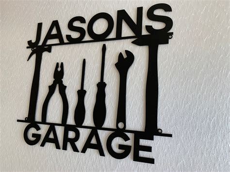 Personalized 14 Metal Garage Sign Custom Name Sign Garage Location