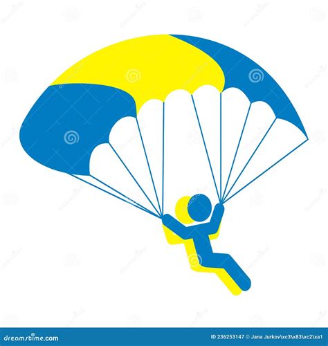 Paragliding Two People With Parachute Eps Stock Image Image Of