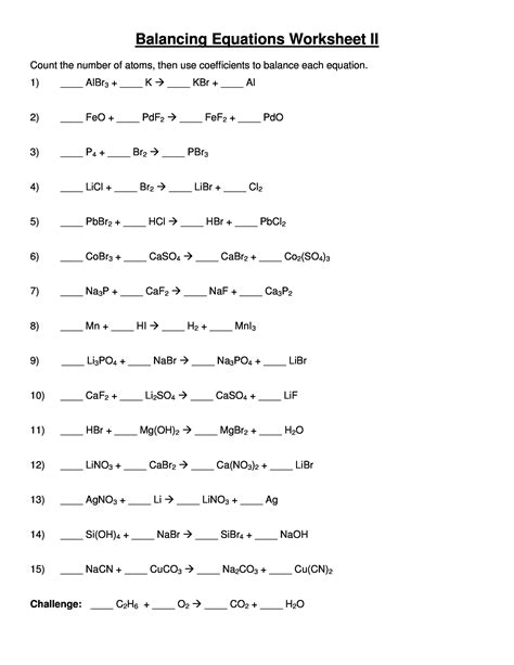 It has 6 protons and 8 neutrons e. 49 Balancing Chemical Equations Worksheets with Answers