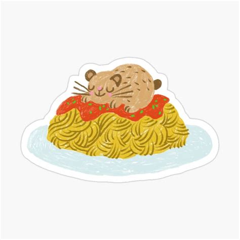 Spaghetti Hamster Sticker By Voidea Stickers Vinyl Sticker Hamster