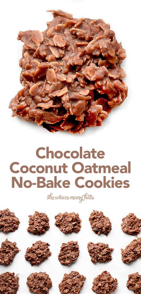 Plus you get to leave the oven off! Chocolate Coconut Oatmeal No Bake Cookies Recipe | She ...