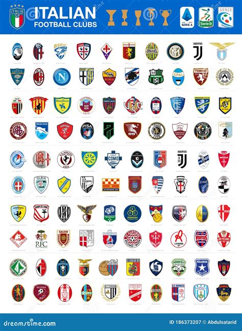 Italian Football Clubs Logos Editorial Photography Illustration Of