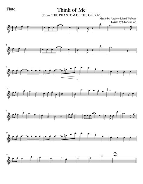 I hope this isnt the violin part lol the phantom of the opera masquerade free downloadable. {FLUTE} Think of Me from The Phantom of the Opera sheet music for Flute download free in PDF or MIDI