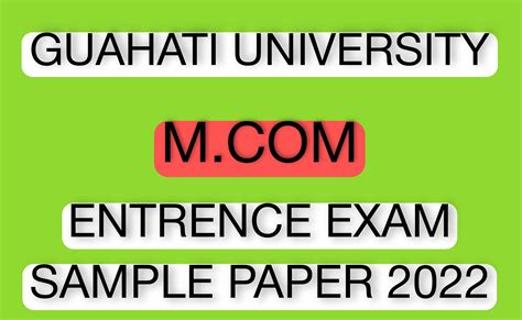 Guahati University Mcom Entrence Exam Sample Question Paper 2022