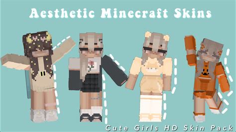 Aesthetic Minecraft Skins Cute Girls Hd Skin Pack Android Xboxone Ios Youtube