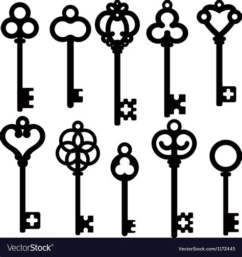 Download Antique skeleton keys Royalty Free Vector Image