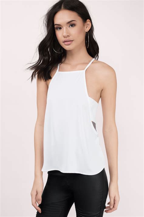 Cute White Tank Top White Top High Neck Top White Tank 10 Tobi Us