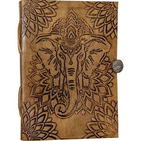 Leather Journal With Button Closure Elephant Each Kheops International