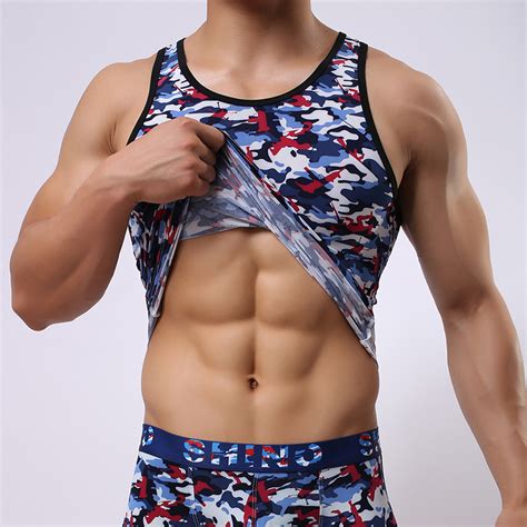Fitness Bodybuilding Camouflage Tank Tops Slim Fit Military