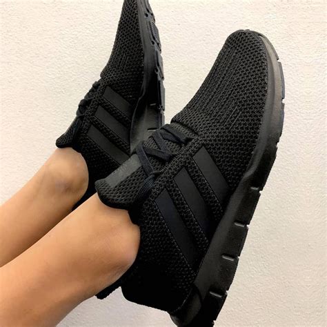Adidas Originals Swift Run In Black Stylish All Black Sneakers For