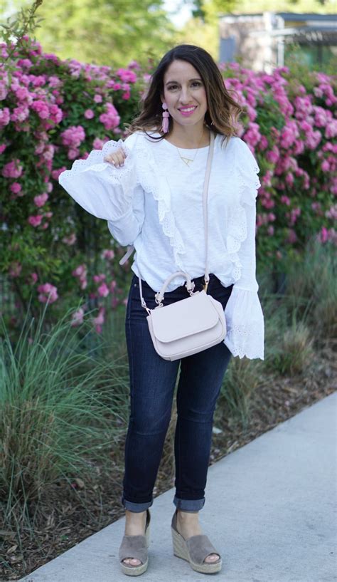 White Ruffles Eyelet Detailsperfect Top For Spring Pretty In Her