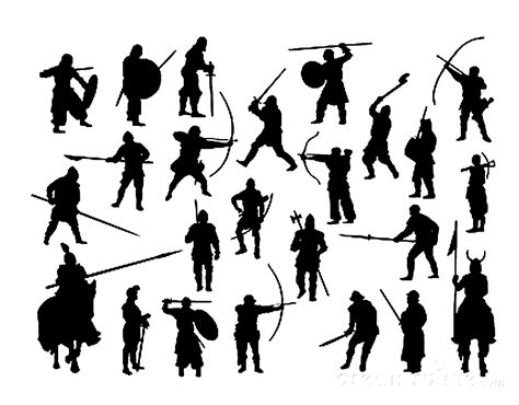 Guerreros Medievales Silhouette Art Cool Art Drawings Warrior