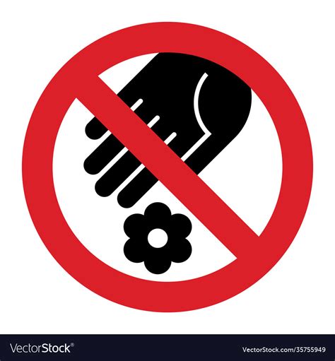 Do Not Pick Flowers Prohibition Sign Royalty Free Vector