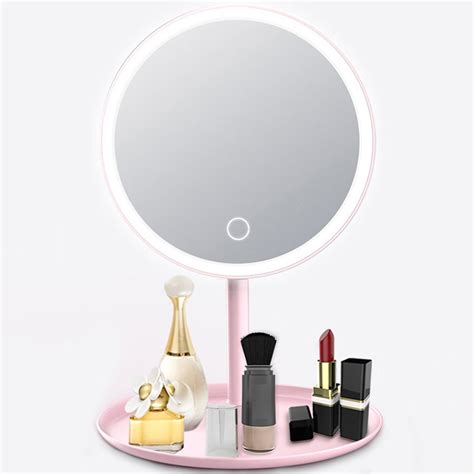 espelho maquiagem com led ring light touch de mesa makeup mirror utimix importadora