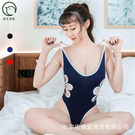 Japan And South Korea Open Crotch Sexy Lingerie One Piece Swimsuit Hollow Out Onesies Sexy