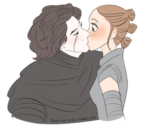 A Quick Reylo Surprise Kiss Art By Trash For Reylo Reylo Star Wars