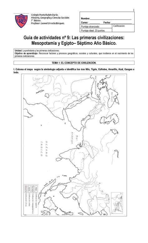 Guía 9 Primeras Civilizaciones 7 Básico Civilizaciones Guia De