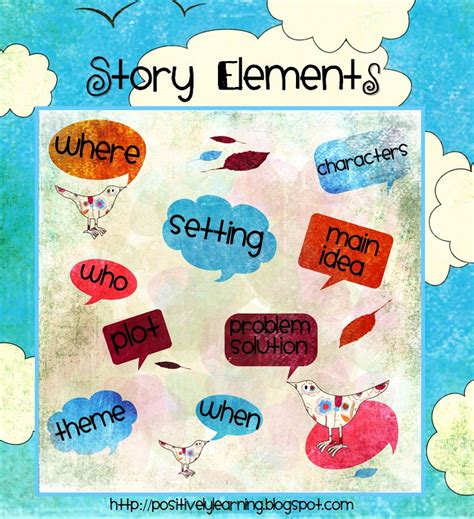 Story Elements Colorful Cards Classroom Freebies