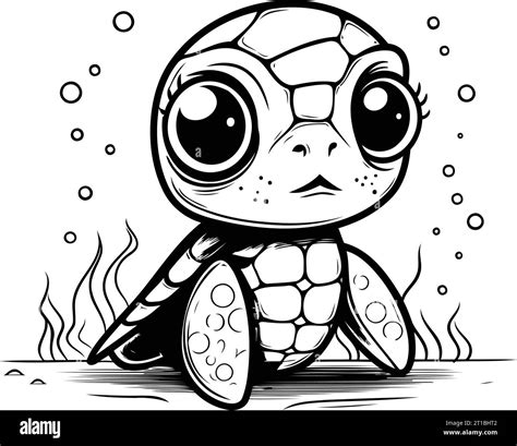 Cute Cartoon Baby Turtle Vector Illustration Of A Baby Turtle Stock