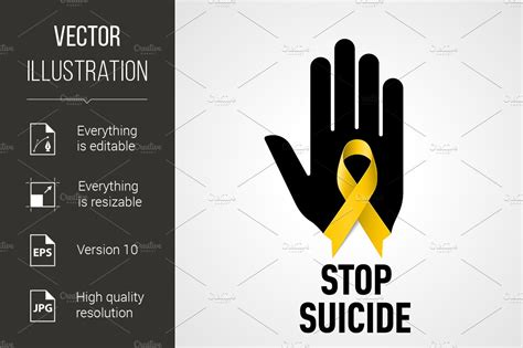 Stop Suicide Sign Illustrator Graphics ~ Creative Market