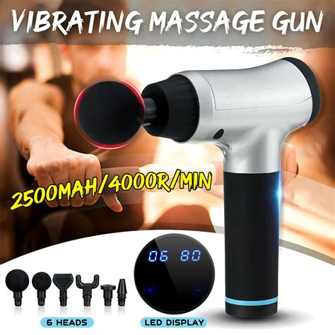 Fascia Gun Muscle Massage Gun Professional 6 Heads Handheld Deep Tissue Muscle Massager For