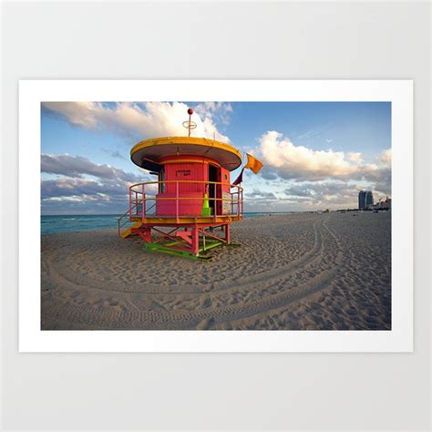 Miami Beach Lifeguard Huts 3 Of 4 Art Print By Paul Thunder Osborne