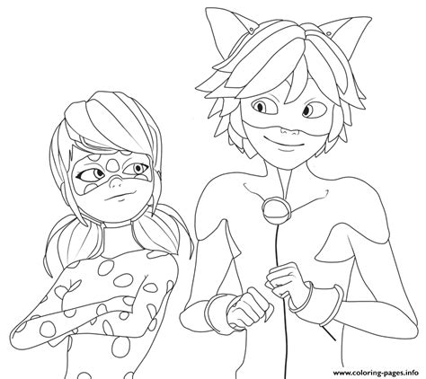 Miraculous Ladybug And Cat Noir Coloring Book Pages Coloringpages