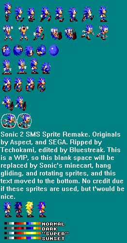 Wip Sonic 2 8 Bit Sprite Sheet Revamped By Truebluemichael On Deviantart