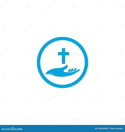 Hands Holding Cross Icons Or Symbols Religion Church Vector Logo