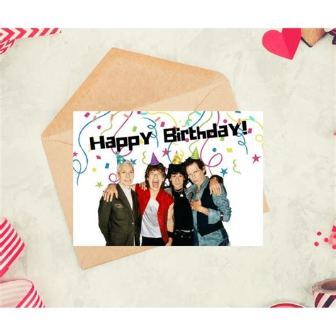 The Rolling Stones Birthday Card Printable Celebrity Card Etsy
