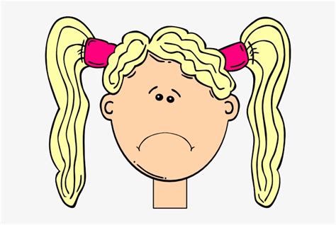 Sad Girl Clip Art At Clker Sad Girl Face Cartoon Free Transparent