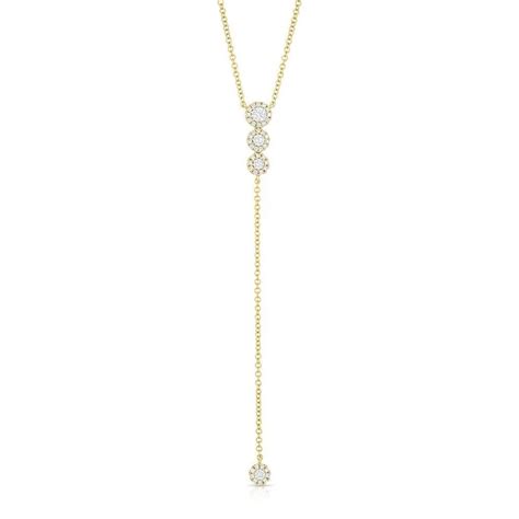 14kt Gold Diamond Lariat Necklace Kim Ashley Design