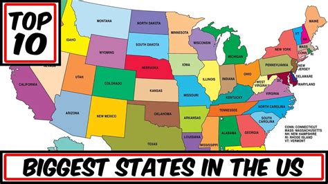 Top 10 Biggest States In The United States Youtube