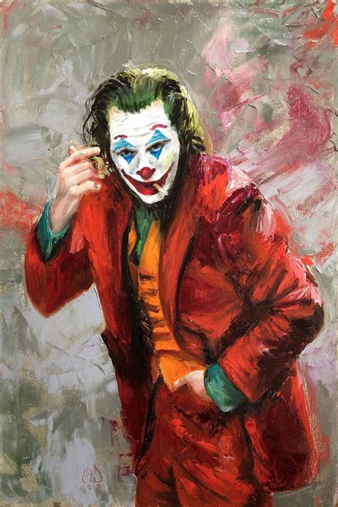 Joker Wall Art Joker 2019 Original Painting Canvas Art Creepy Clown