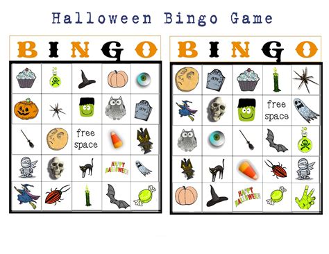 Bingo Buttercup Designs Free Halloween Picture Bingo
