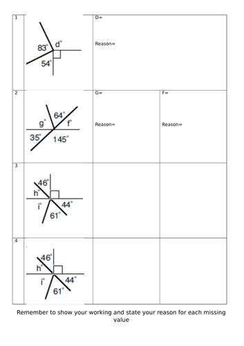 Vertically Opposite Angles Mastery Lesson Teaching Resources