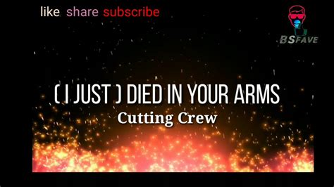 I Just Died In Your Arms Lyrics Cutting Crew Bsfave Lyrics Youtube