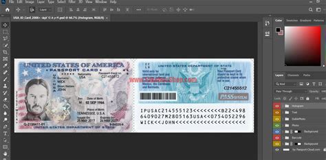 Usa Passport Id Card Psd Template V Fakedocshop