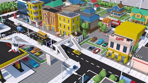 Low Poly City Town Pack 3d Model Architecture Creative Market