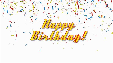 Animated Closeup Happy Birthday Text On Holiday Background