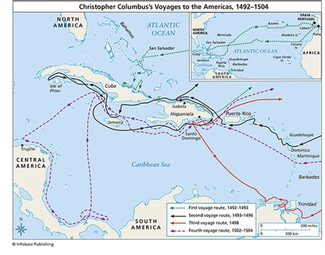 Columbus Voyages To America 1492 1504 Poster Us Government