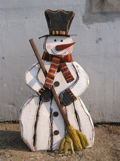 The Holiday Aisle Wooden Snowman With Broom Figurine And Reviews Wayfair