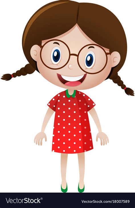 Little Girl Wearing Glasses Royalty Free Vector Image