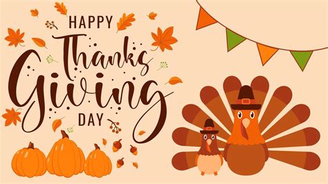 Happy Thanksgiving Day Background Design In Flat Style Illustration