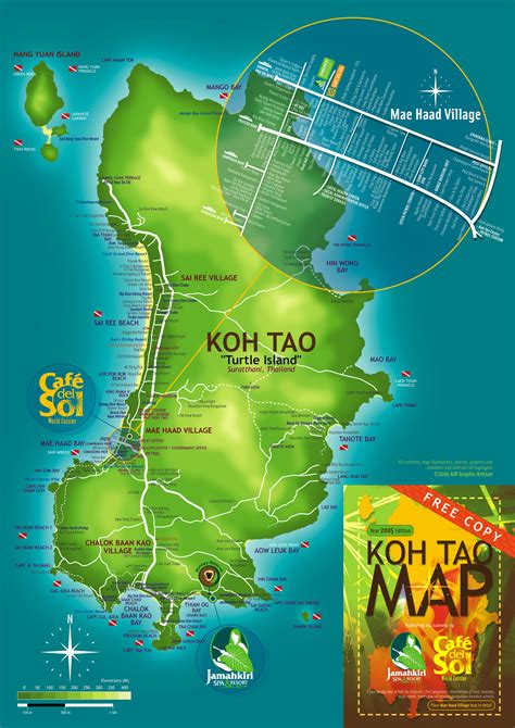 Koh Tao Tourist Map Koh Tao Thailand Mappery