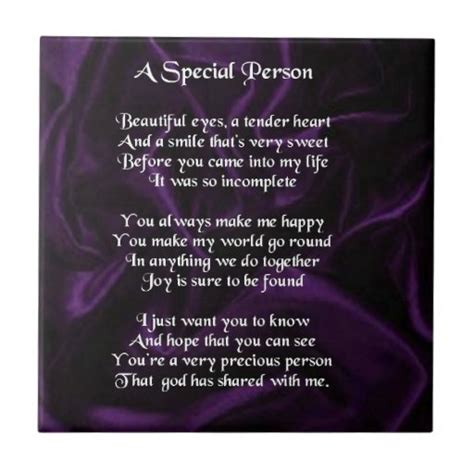Purple Silk Special Person Poem Tiles Zazzle