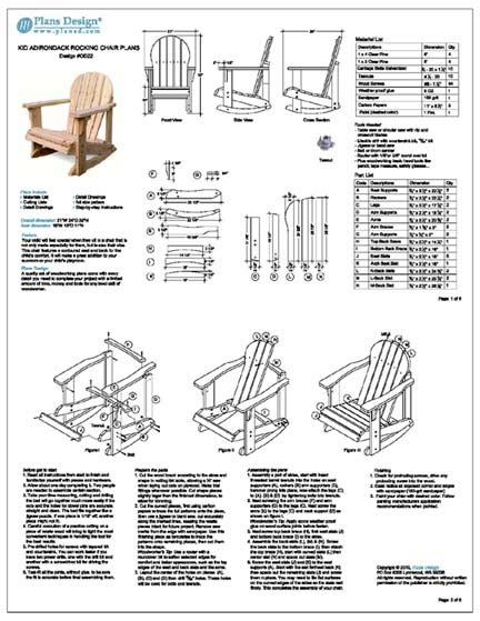 A project plan for building a sturdy shaker rocker with woven tape seat. Adirondack rocking chair plans free download