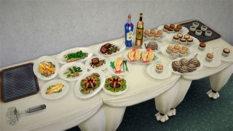 Fine Dining Buyable Food Deco At Budgie2budgie Sims 4 Updates