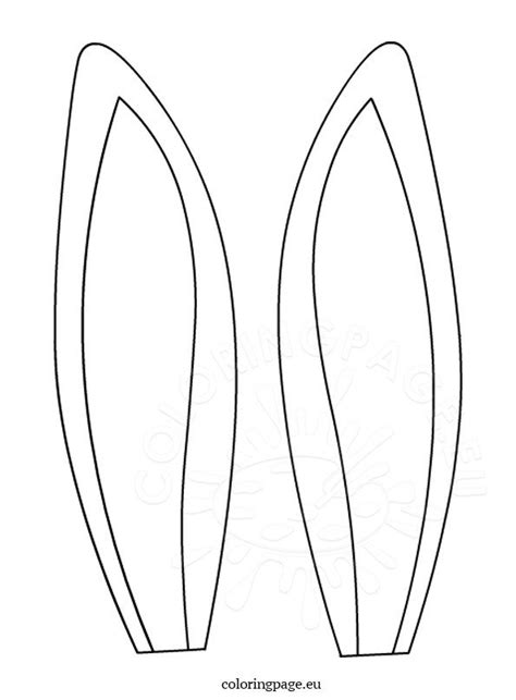 hare ears template coloring page